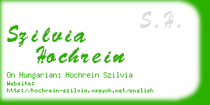 szilvia hochrein business card
